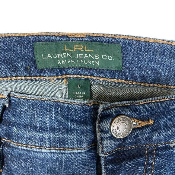 Lauren Ralph Lauren Jean Woman 8‎ Dark Wash Mid Rise Boot Cut Denim - Picture 4 of 9